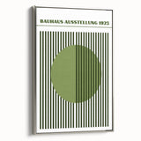 Bohemian Green Striped Circle Art | Eclectic Bauhaus Boho Decor Print