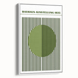 Bohemian Green Striped Circle Art | Eclectic Bauhaus Boho Decor Print
