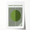 Bohemian Green Striped Circle Art | Eclectic Bauhaus Boho Decor Print