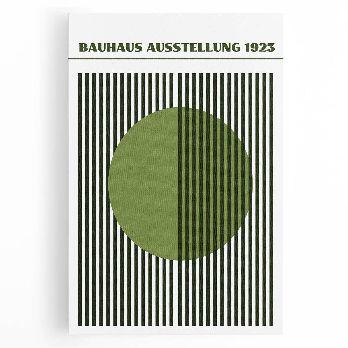 Bohemian Green Striped Circle Art | Eclectic Bauhaus Boho Decor Print