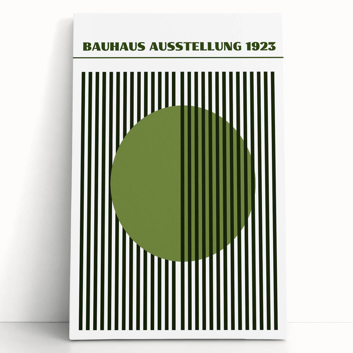 Bohemian Green Striped Circle Art | Eclectic Bauhaus Boho Decor Print