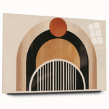 Boho Geometric Wall Art - Earthy Arch and Circle Bohemian Canvas Print