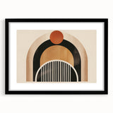 Boho Geometric Wall Art - Earthy Arch and Circle Bohemian Canvas Print