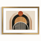 Boho Geometric Wall Art - Earthy Arch and Circle Bohemian Canvas Print