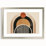 Boho Geometric Wall Art - Earthy Arch and Circle Bohemian Canvas Print