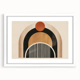 Boho Geometric Wall Art - Earthy Arch and Circle Bohemian Canvas Print