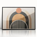 Boho Geometric Wall Art - Earthy Arch and Circle Bohemian Canvas Print