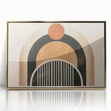 Boho Geometric Wall Art - Earthy Arch and Circle Bohemian Canvas Print