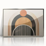 Boho Geometric Wall Art - Earthy Arch and Circle Bohemian Canvas Print