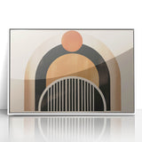Boho Geometric Wall Art - Earthy Arch and Circle Bohemian Canvas Print