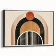Boho Geometric Wall Art - Earthy Arch and Circle Bohemian Canvas Print