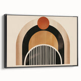 Boho Geometric Wall Art - Earthy Arch and Circle Bohemian Canvas Print