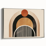 Boho Geometric Wall Art - Earthy Arch and Circle Bohemian Canvas Print