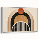 Boho Geometric Wall Art - Earthy Arch and Circle Bohemian Canvas Print