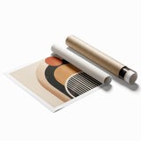 Boho Geometric Wall Art - Earthy Arch and Circle Bohemian Canvas Print