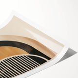 Boho Geometric Wall Art - Earthy Arch and Circle Bohemian Canvas Print