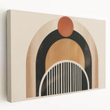 Boho Geometric Wall Art - Earthy Arch and Circle Bohemian Canvas Print