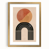 Bohemian Wall Art | Eclectic Boho Decor Canvas | Circle and Arch Design