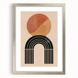 Bohemian Wall Art | Eclectic Boho Decor Canvas | Circle and Arch Design