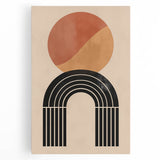 Bohemian Wall Art | Eclectic Boho Decor Canvas | Circle and Arch Design