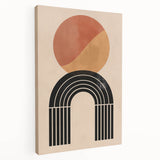 Bohemian Wall Art | Eclectic Boho Decor Canvas | Circle and Arch Design