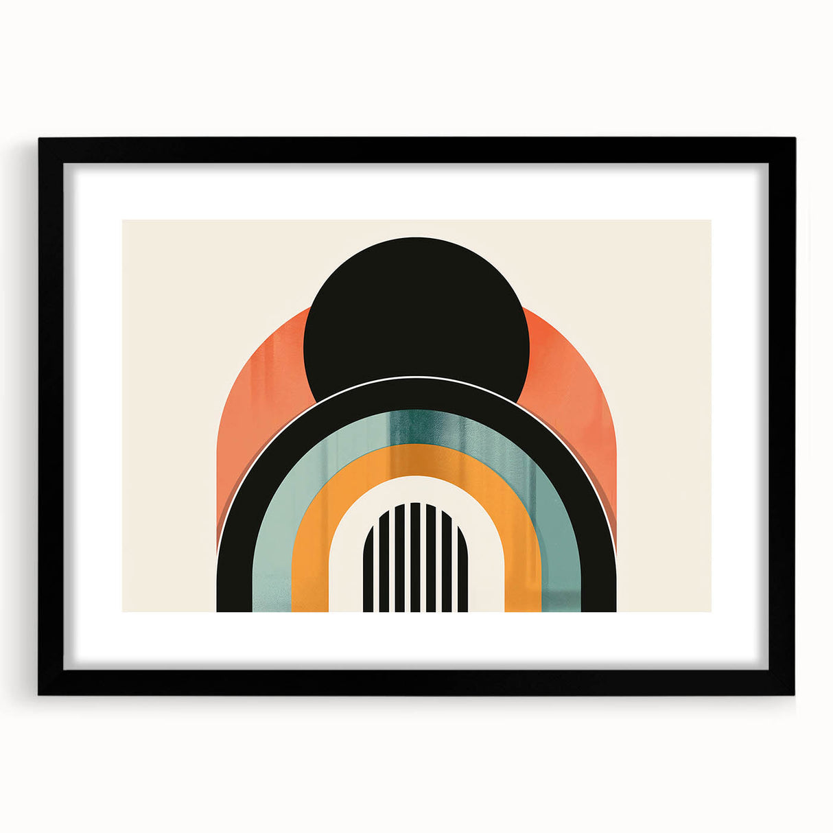 Bohemian Wall Art | Retro Bauhaus Arches Boho Canvas | Eclectic Art Print
