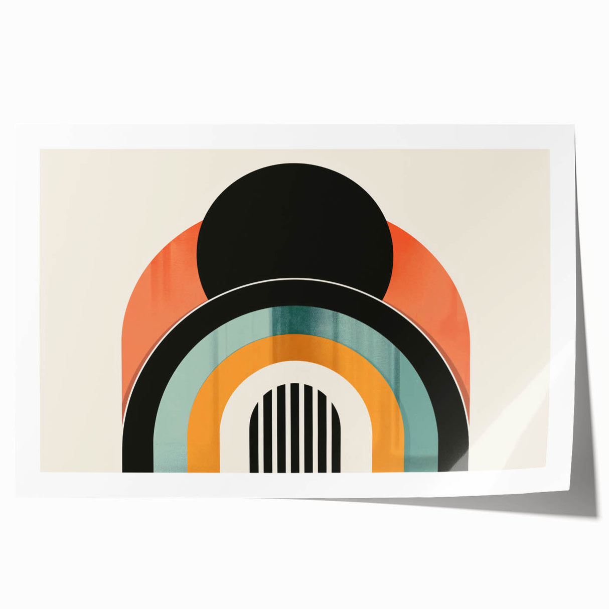 Bohemian Wall Art | Retro Bauhaus Arches Boho Canvas | Eclectic Art Print