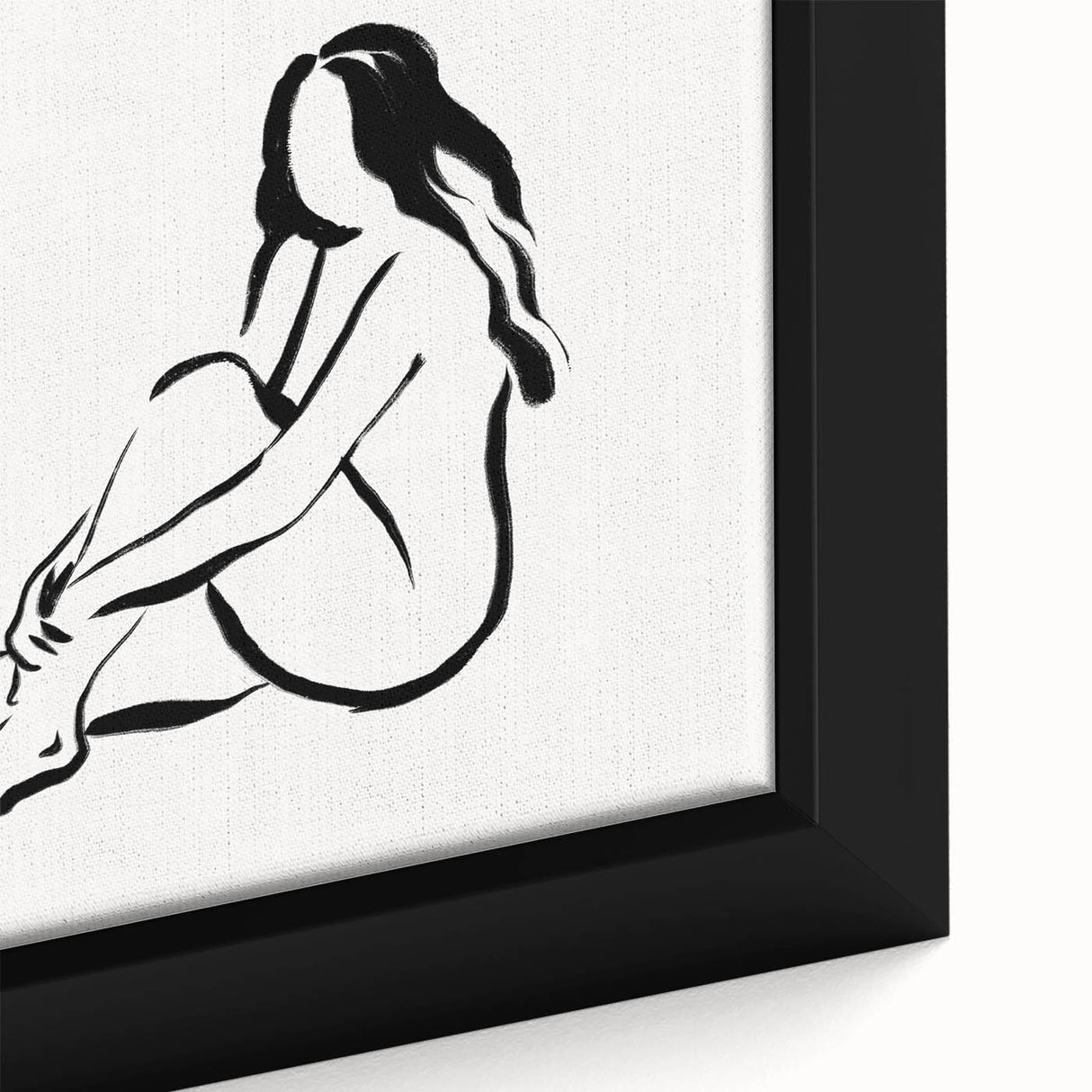 Boho Chic Wall Art - Minimalist Line Art Nude Figure Bohemian Canvas