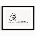 Bohemian Wall Art - Minimalist Line Art Nude in Relaxed Pose Canvas