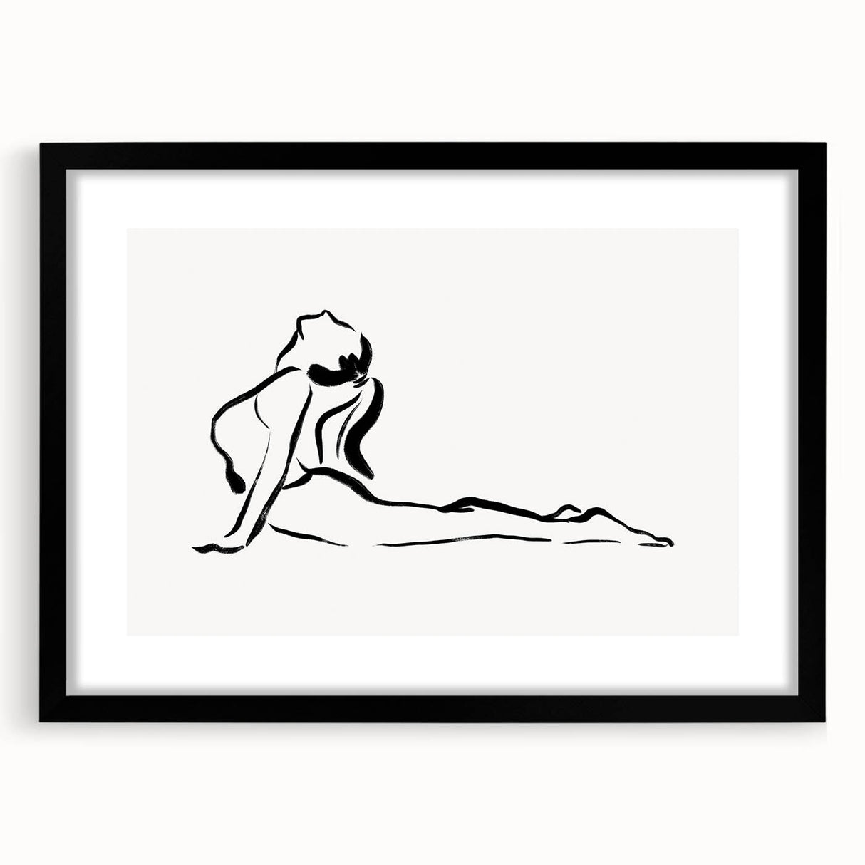 Bohemian Wall Art - Minimalist Line Art Nude in Relaxed Pose Canvas