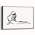Bohemian Wall Art - Minimalist Line Art Nude in Relaxed Pose Canvas