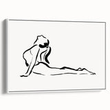 Bohemian Wall Art - Minimalist Line Art Nude in Relaxed Pose Canvas
