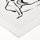 Bohemian Wall Art - Minimalist Line Art Nude in Relaxed Pose Canvas