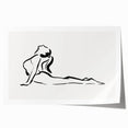 Bohemian Wall Art - Minimalist Line Art Nude in Relaxed Pose Canvas