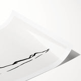 Bohemian Wall Art - Minimalist Line Art Nude in Relaxed Pose Canvas