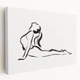 Bohemian Wall Art - Minimalist Line Art Nude in Relaxed Pose Canvas