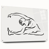 Boho Chic Wall Art - Minimalist Line Art Yoga Pose Bohemian Canvas