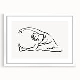 Boho Chic Wall Art - Minimalist Line Art Yoga Pose Bohemian Canvas