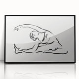 Boho Chic Wall Art - Minimalist Line Art Yoga Pose Bohemian Canvas