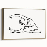 Boho Chic Wall Art - Minimalist Line Art Yoga Pose Bohemian Canvas