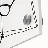 Bohemian Wall Art - Minimalist Line Art of Open Book and Glasses Canvas