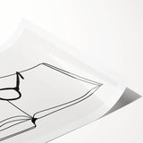 Bohemian Wall Art - Minimalist Line Art of Open Book and Glasses Canvas