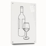 Bohemian Wall Art | Minimalist Wine Bottle Line Drawing | Modern Art Print