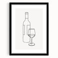 Bohemian Wall Art | Minimalist Wine Bottle Line Drawing | Modern Art Print