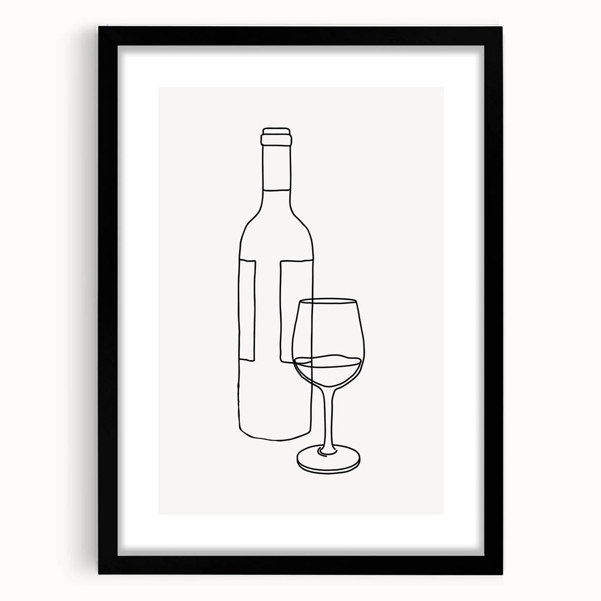 Bohemian Wall Art | Minimalist Wine Bottle Line Drawing | Modern Art Print