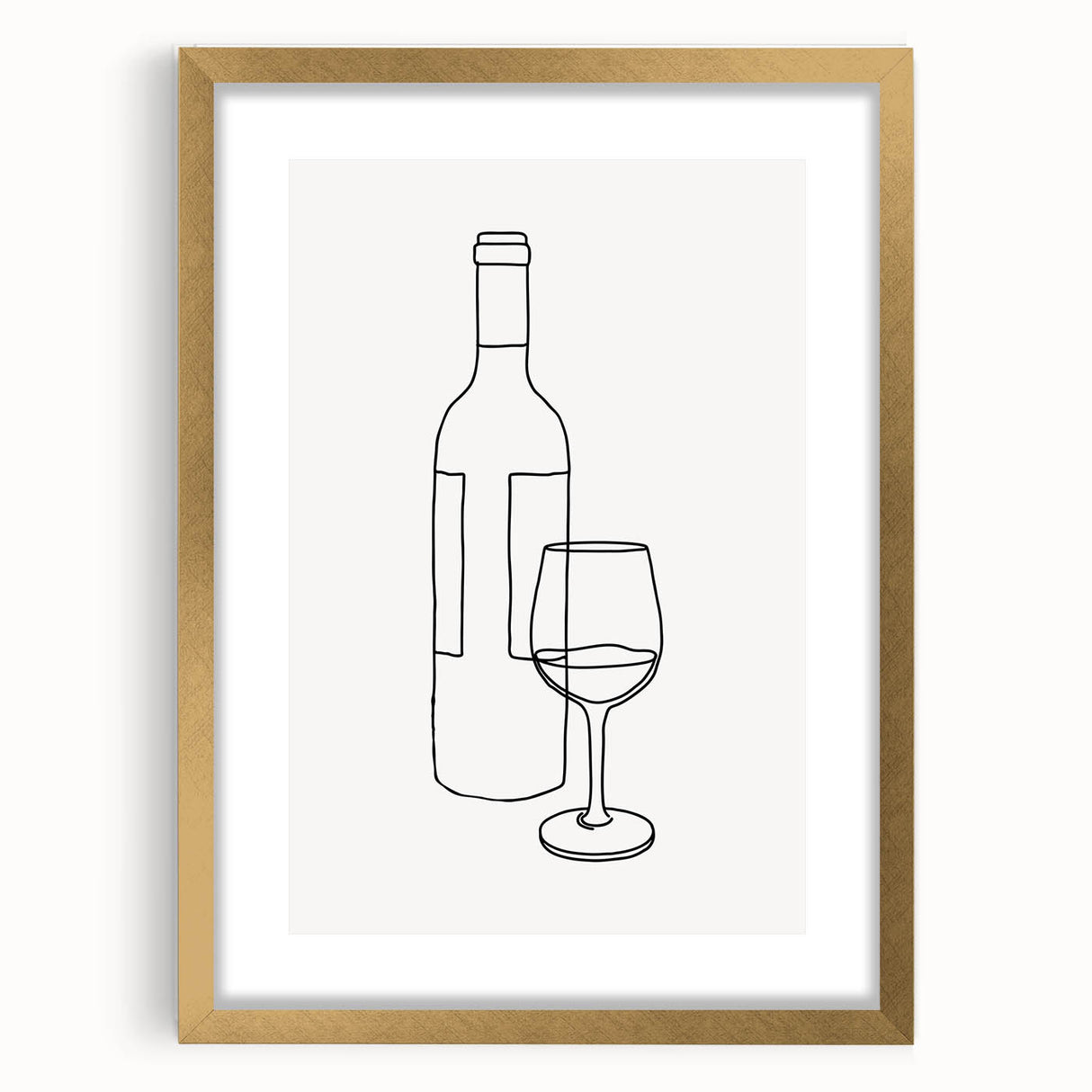Bohemian Wall Art | Minimalist Wine Bottle Line Drawing | Modern Art Print