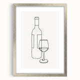 Bohemian Wall Art | Minimalist Wine Bottle Line Drawing | Modern Art Print