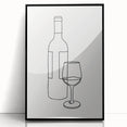 Bohemian Wall Art | Minimalist Wine Bottle Line Drawing | Modern Art Print