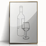 Bohemian Wall Art | Minimalist Wine Bottle Line Drawing | Modern Art Print
