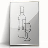 Bohemian Wall Art | Minimalist Wine Bottle Line Drawing | Modern Art Print